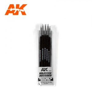 AK Interactive AK9086 SILICONE BRUSHES MEDIUM TIP MEDIUM 5 pcs