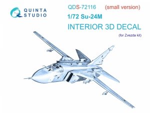 Quinta Studio QDS-72116 Su-24M 3D-Printed coloured Interior on decal paper (Zvezda) (small version) 1/72
