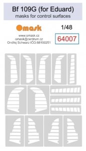 Omask 64007 Bf 109G masks for control surfaces (for Eduard) 1/48