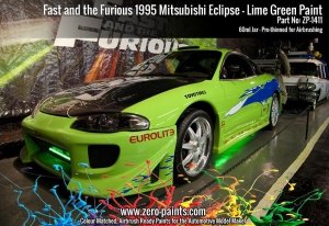 Zero Paints ZP-1411 - Fast and the Furious 1995 Mitsubishi Eclipse Lime Green Paint 60ml