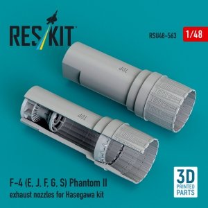 RESKIT RSU48-0563 F-4 (E, J, F, G, S) Phantom II exhaust nozzles for Hasegawa kit (3D Printed) (1/48)