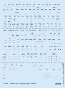 Eduard D48061 Mi-24V stencils Russian & English 1/48 ZVEZDA