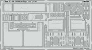 Eduard 32461 F-100F F-100F undercarriage for Trumpeter 1/32