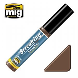 AMMO of Mig Jimenez 1250 Streaking Brusher Medium Brown