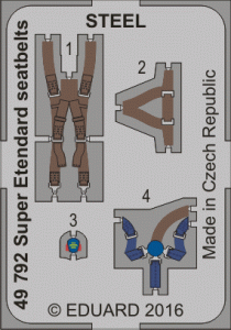 Eduard 49792 Super Etendard seatbelts STEEL  KITTY HAWK 1/48