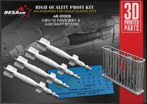 RESArm 48-01009 GBU 12 PAVEWAY II - Guided aerial bomb (WITH DECAL) (3D resin printing) 1/48