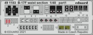 Eduard 491183 B-17F waist section HKM 1/48