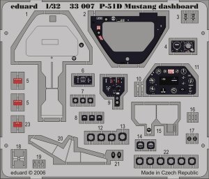 Eduard 33007 P-51D dashboard  HASEGAWA 1/32