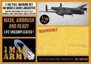 1 Man Army 48KIT006 Full Masking Set Avro Lancaster (HK Models) 1/48