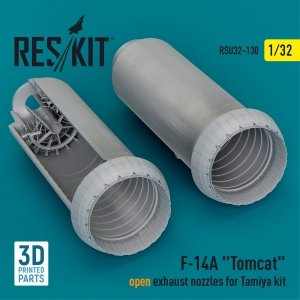 RESKIT RSU32-0130 F-14A Tomcat open exhaust nozzles for Tamiya kit (3D Printed) 1/32