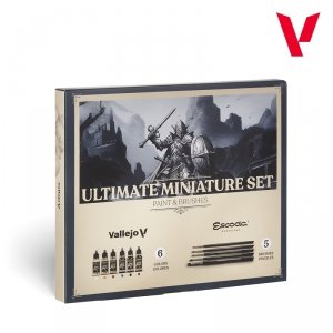Vallejo 72206 Ultimate Miniature Set: Paint & Brushes - Game Color 6x 18ml