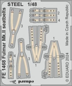 Eduard FE1468 Fulmar Mk. II seatbelts STEEL TRUMPETER 1/48