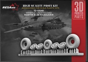 RESArm 72-03081 MARTIN B-26 MARAUDER - Wheels under load (3D resin printing) 1/72