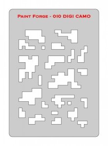 Paint Forge PFST010L STENCIL - DIGI CAMO