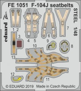Eduard FE1051 F-104J seatbelts STEEL 1/48 KINETIC MODEL