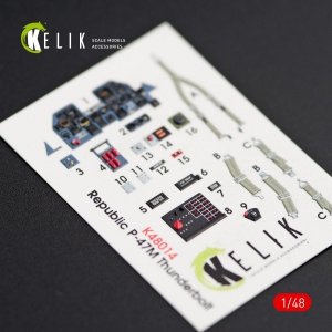 KELIK K48014 P-47M THUNDERBOLT INTERIOR 3D DECALS FOR TAMIYA KIT 1/48