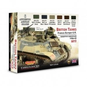 Lifecolor CS44 Acrylic paint set British tanks Set 2 6x22ml