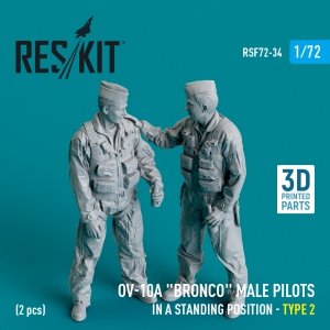 RESKIT RSF72-0034 OV-10A Bronco male pilots (in a standing position - type 2) (2 pcs) (3D Printed) 1/72