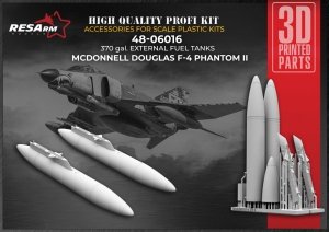 RESArm 48-06016 MCDONNELL DOUGLAS F-4 PHANTOM II - External fuel tanks 370 GAL (3D resin printing) 1/48