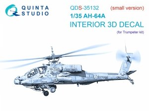 Quinta Studio QDS-35132 AH-64A 3D-Printed coloured Interior on decal paper (Trumpeter) (Small version) 1/35