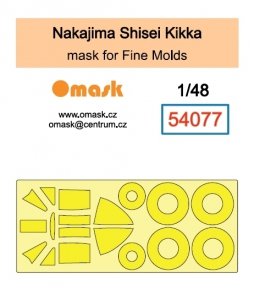 Omask 54077 Nakajima Shisei Kikka mask (for Fine Molds) clear parts yellow masking tape 1/48