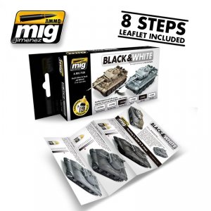 AMMO Mig 7128 BLACK and WHITE TECHNIQUE SET 6x17ml
