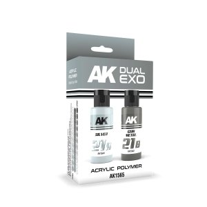 AK Interactive AK1565 DUAL EXO SET 21 – 21A SILVER & 21B GUN METAL
