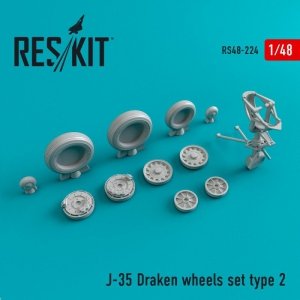 RESKIT RS48-0224 J-35 Draken  wheels set type 2 1/48