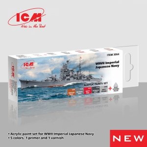 ICM 3064 Acrylic paints set for WWII Imperial Japanese Navy 12 ml х 6
