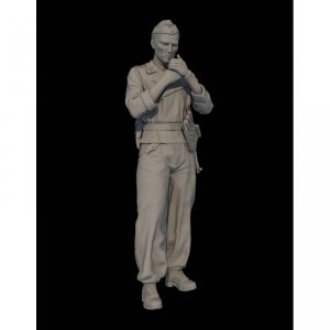 Panzer Art FI35-091 Waffen-SS tanker lighting a cigarette 1/35