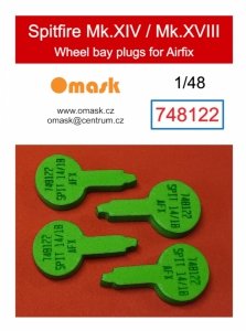 Omask 748122 Spitfire Mk.XIV/Mk.XVIII wheel bay foam plugs (for Airfix) 1/48