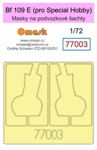 Omask 77003 Bf 109 E (for Special Hobby) - wheel bay yellow masking tape 1/72