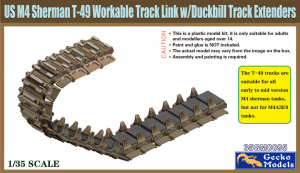 Gecko Models 35GM0095 US M4 Sherman T-49 Workable Track Link w/ Duckbill Track Extenders 1/35