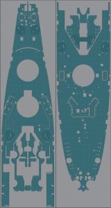 Pontos 35002WD1 USS BB-63 Missouri Wooden Deck set Blue Deck (1:350)