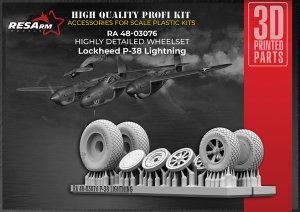 RESArm 48-03076 P-38 LIGHTNING - Wheels under load (3D resin printing) 1/48