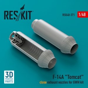 RESKIT RSU48-0371 F-14A Tomcat close exhaust nozzles for GWH kit (3D Printed) 1/48