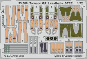 Eduard 33388 Tornado GR.1 seatbelts STEEL for ITALERI 1/32