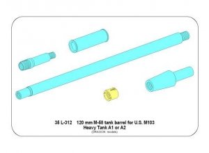 Aber 35L-312 Lufa 120mmM-58 do amerykańskiego czołgu M103A1