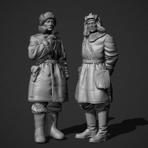 Panzer Art FI35-130 Soviet tank officers in sheepskin coat set 1/35