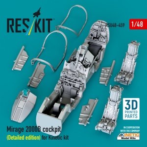 RESKIT RSU48-0459 Mirage 2000B cockpit (Detailed edition) for Kinetic kit (3D Printed) (1/48)