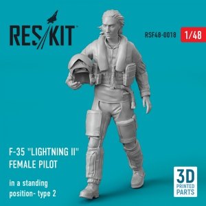 RESKIT RSF48-0018 F-35 LIGHTNING II FEMALE PILOT (IN A STANDING POSITION- TYPE 2) (3D PRINTED) 1/48