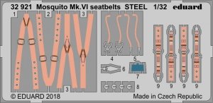 Eduard 32921 Mosquito Mk. VI seatbelts STEEL TAMIYA 1/32
