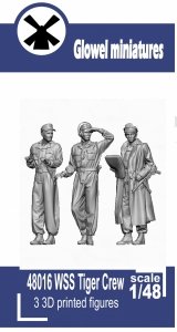 Glowel Miniatures 48016 WSS Tiger crew (3 Figures, 3D Printed) 1/48
