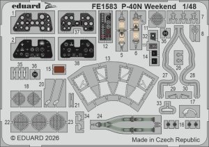 Eduard FE1583 Curtiss P-40 N (Weekend Edition) - Zoom Set (for Eduard Kits) 1/48