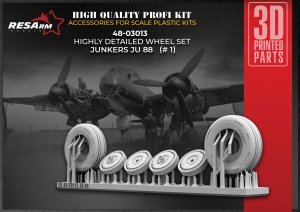 RESArm 48-03013 JU 88 VAR 1 - Wheels under load (3D resin printing) 1/48