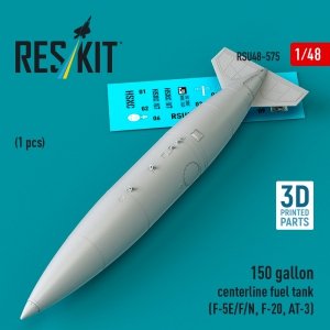 RESKIT RSU48-0575 150 gallon centerline fuel tank (F-5E/F/N, F-20, AT-3) (1 pcs) (3D Printed) (1/48)