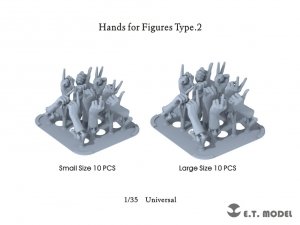 E.T. Model P35-326 Hands for Figures Type.2 1/35