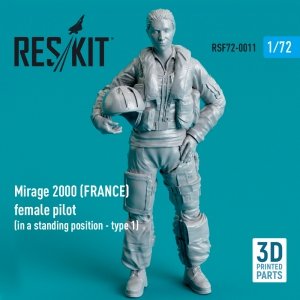 RESKIT RSF72-0011 MIRAGE 2000 (FRANCE) FEMALE PILOT (IN A STANDING POSITION - TYPE 1) (3D PRINTED) 1/72