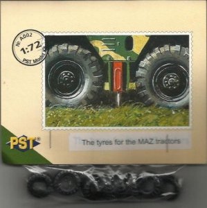 PST A002 THE TYRES FOR MAZ TRACTOR 1/72