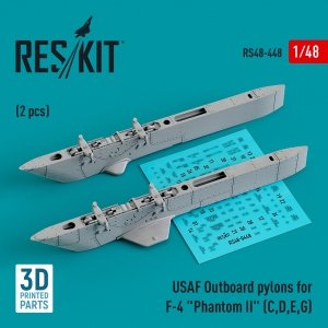 RESKIT RS48-0448 USAF OUTBOARD PYLONS FOR F-4 PHANTOM II (2 PCS) (3D PRINTED) 1/48